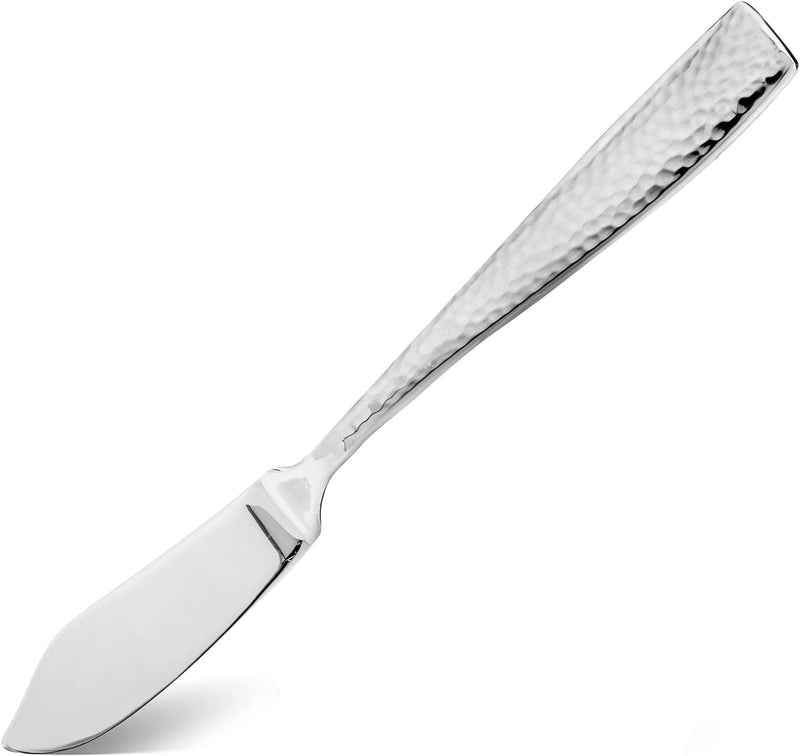 Hudson Essentials 4-Piece Butter and Cheese Spreader Set - Hammered 18/10 Stainless Steel Spreader Knives