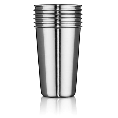 Stainless Steel Tumblers 16 oz - Set of 6 Stackable Tumbler Cups