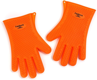 Hudson Essentials BBQ Gloves, Heat Resistant Oven Mitts - Kitchen Silicone Oven Mitts