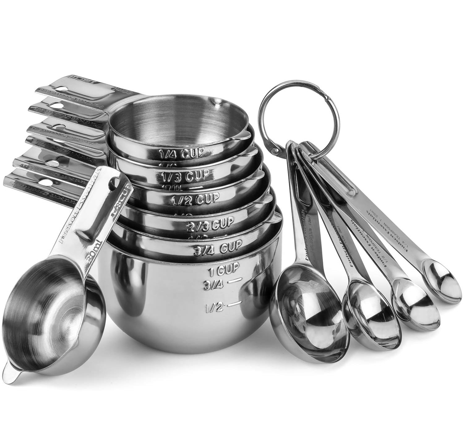 Stainless Steel Measuring Cups and Spoons Set