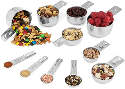 Stainless Steel Measuring Cups and Spoons Set