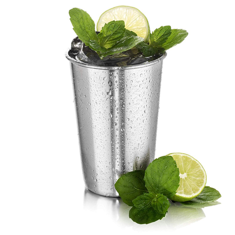 Stainless Steel Tumblers 16 oz - Set of 6 Stackable Tumbler Cups