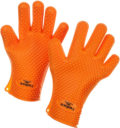 Hudson Essentials BBQ Gloves, Heat Resistant Oven Mitts - Kitchen Silicone Oven Mitts
