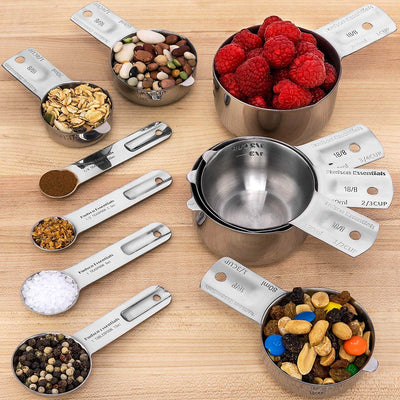 Stainless Steel Measuring Cups and Spoons Set