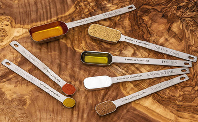 Stainless Steel Measuring Spoons Set for Dry or Liquid - Fits in Spice Jars - Set of 7