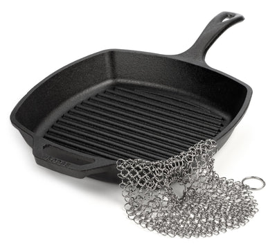 Hudson Essentials Cast Iron Cleaner XLR Round Premium Stainless Steel Chainmail Scrubber